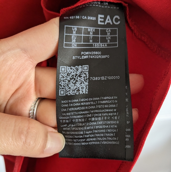 G by GUESS Ruffle One-Shoulder Halter Red Dress size M Medium - Picture 6 of 7